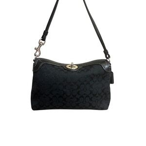 Coach vintage y2k black signature mini wristlet clutch bag